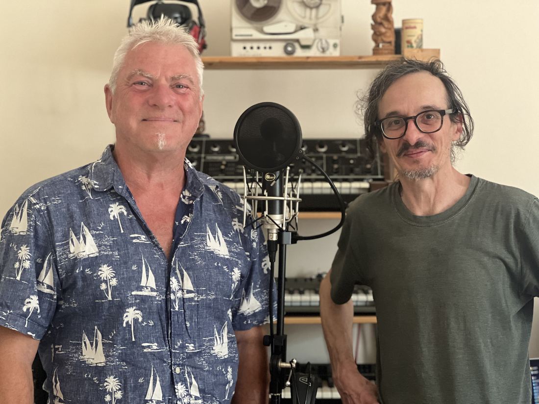 Pete Lawrence and Oskar Vizan in the studio